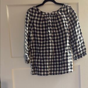 Boden Monochrome Check Blouse